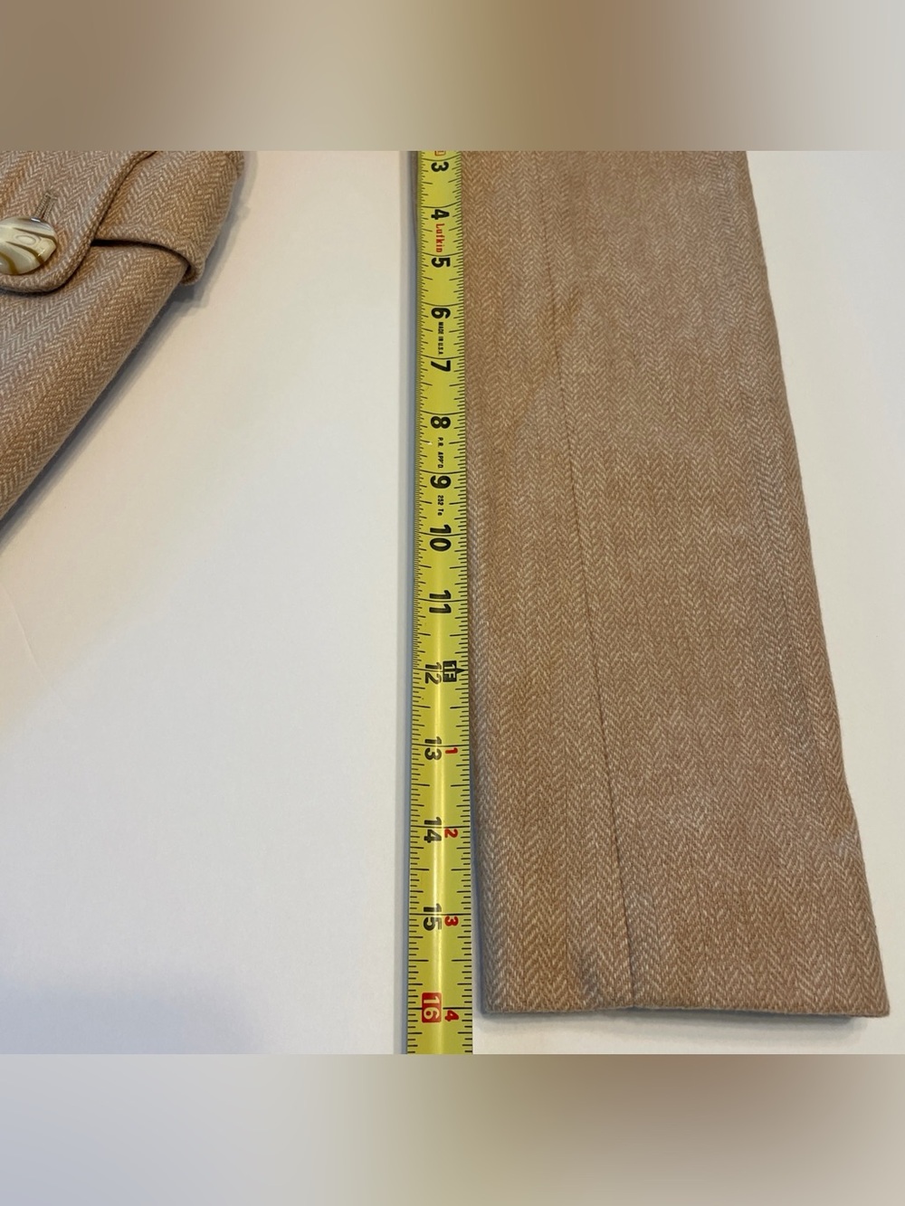 Magaschoni Trench Coat. Wool blend. Button Close. Lined. Herringbone. - Picture 10 of 16